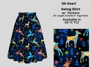 Beautiful Oh Deer Winter Holiday Skirt
