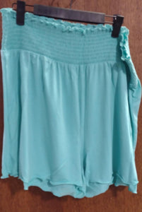 Mint Smocked Waist Short Shorts