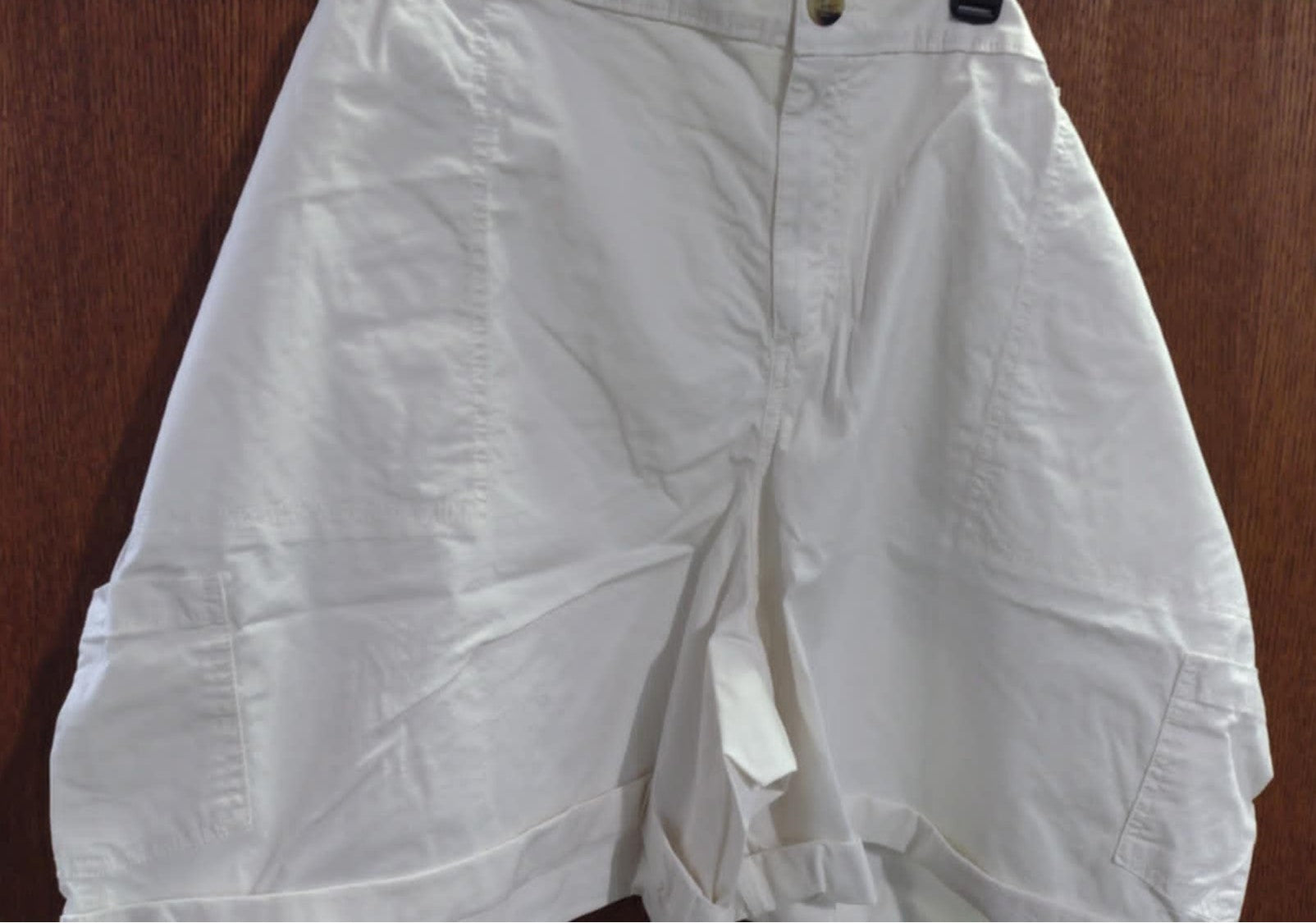 White Ivory Cargo Pocket Short Shorts