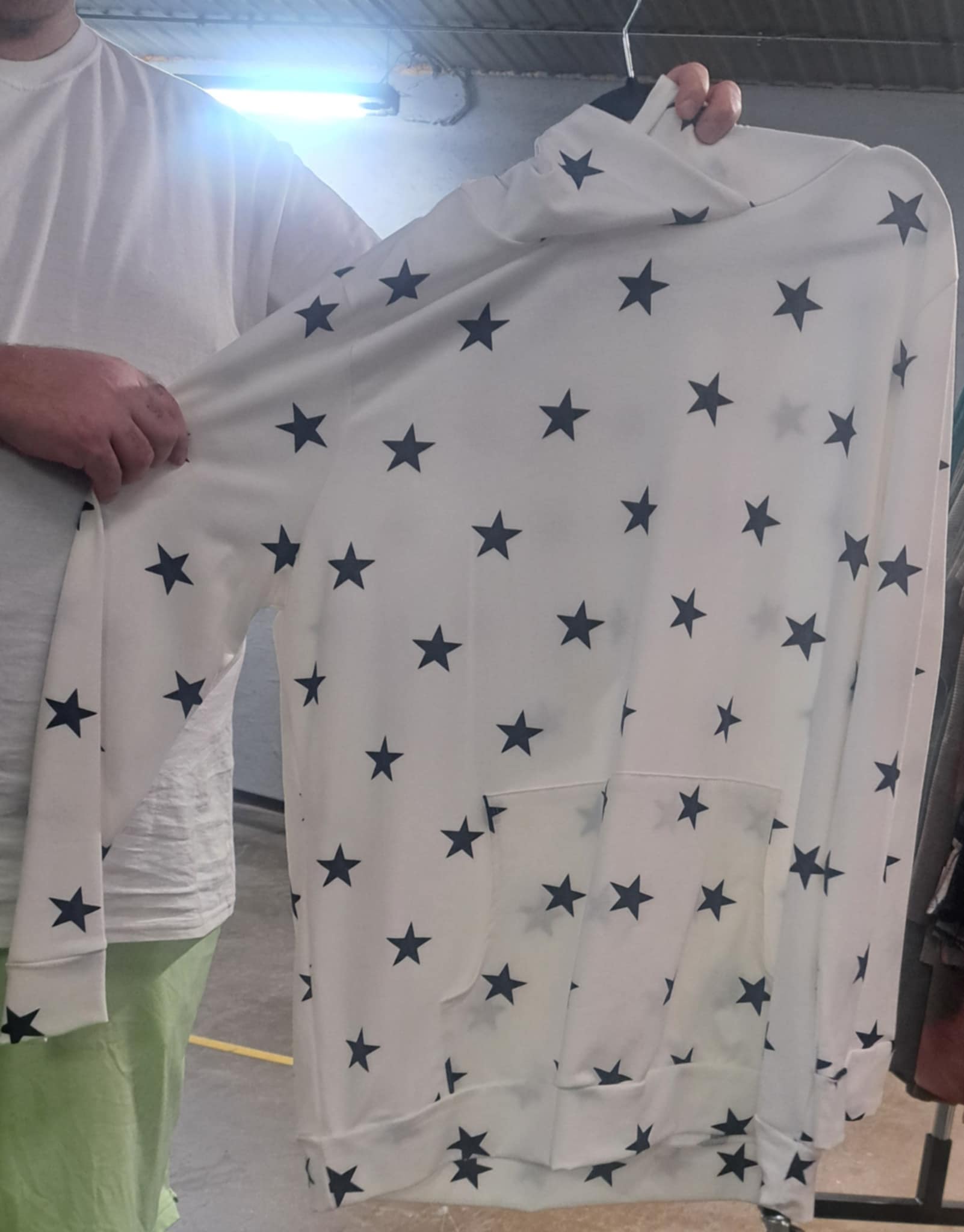 White & Black Star Hoodie