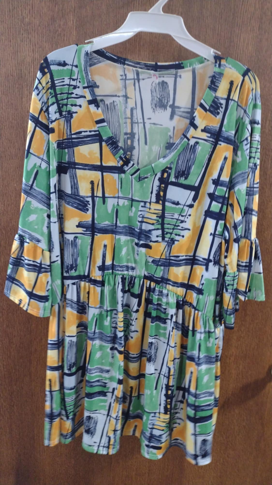 Green Orange Design Shirt Top