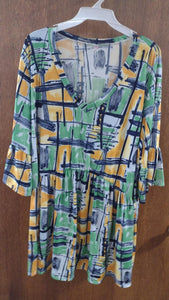 Green Orange Design Shirt Top