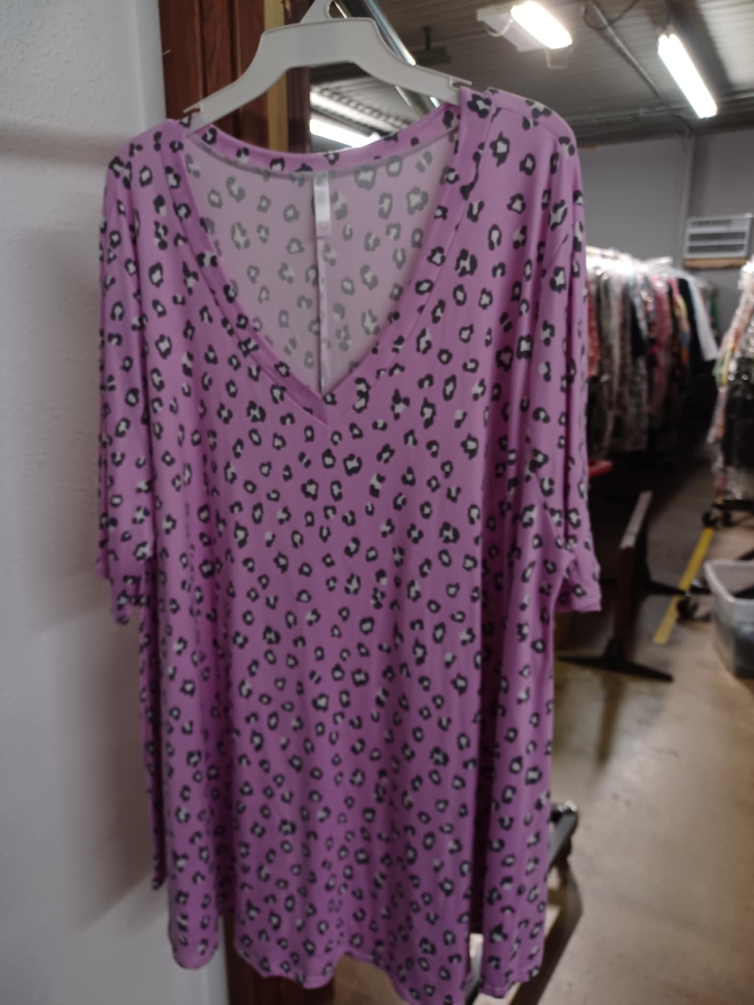 Purple Leopard Animal Print Shirt Top