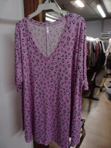 Purple Leopard Animal Print Shirt Top