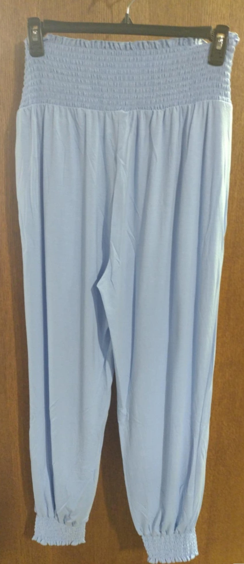 Powder Blue Smocked Waist Jogger Joggers