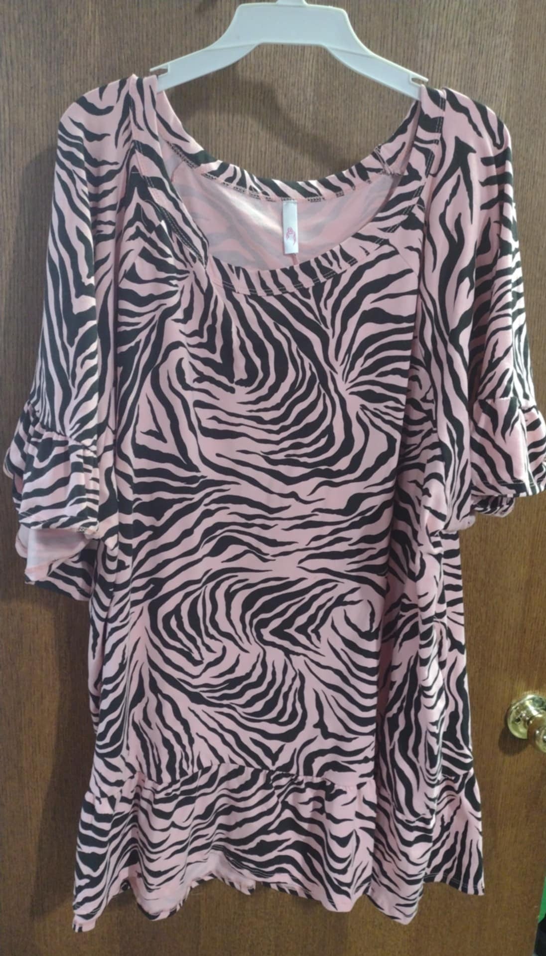 Pink Black Zebra Print Shirt Top