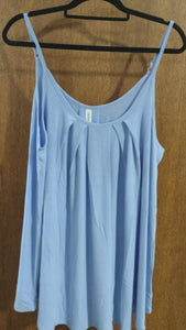 Powder Blue Pleated Tank Top