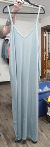 Ash Gray/Light Green Maxi Dress