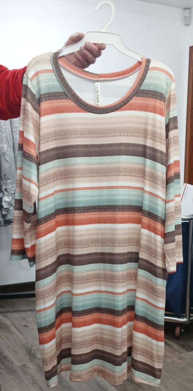 PSFU Brown Orange Stripe Dress or Tunic