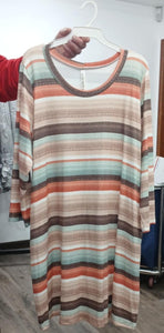 PSFU Brown Orange Stripe Dress or Tunic