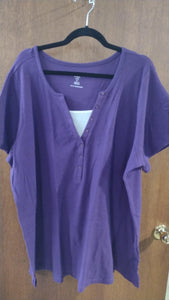 Purple White 2fer Shirt Top
