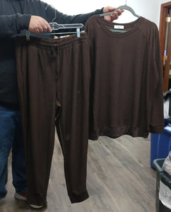 Brown 2 Piece Outfit Top and Jogger Set