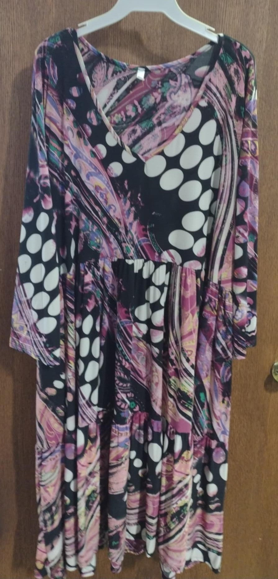 Purple Black Pink Tiered Dress