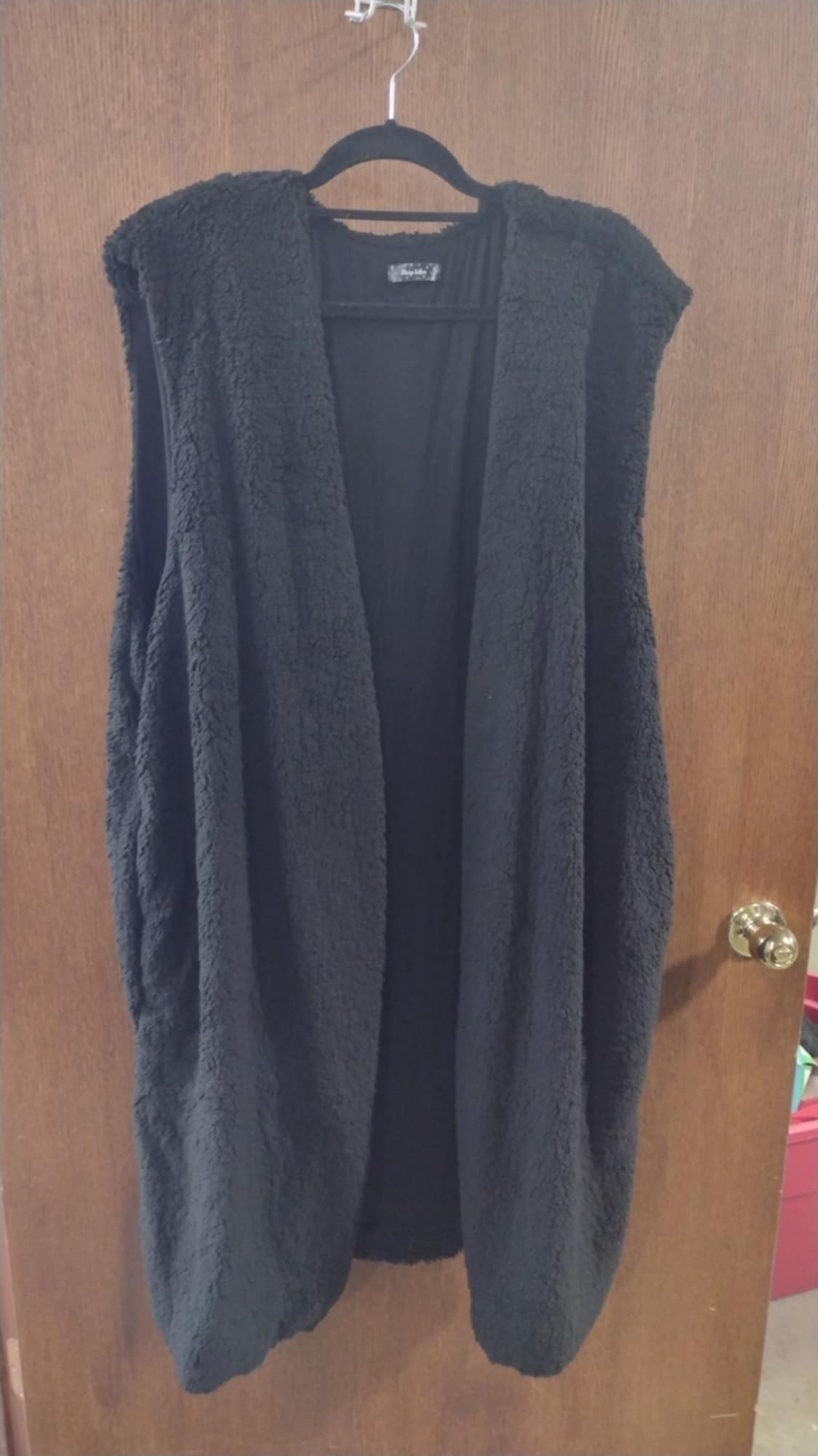 Fluffy Black Vest Layering Piece