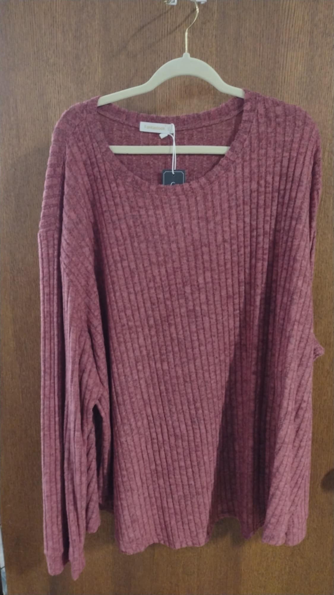 Burgundy Ribbed Stretchy Shirt Top