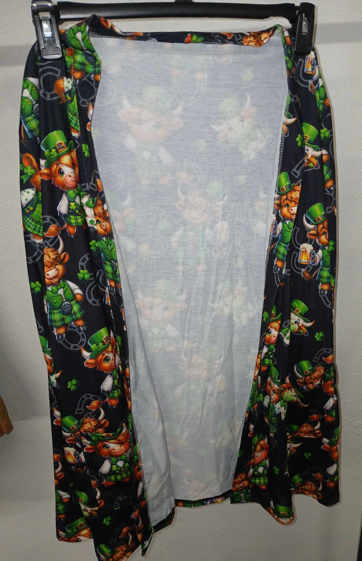 St. Paddy's Patricks Day Cow Open Front Cardigan Layering Piece