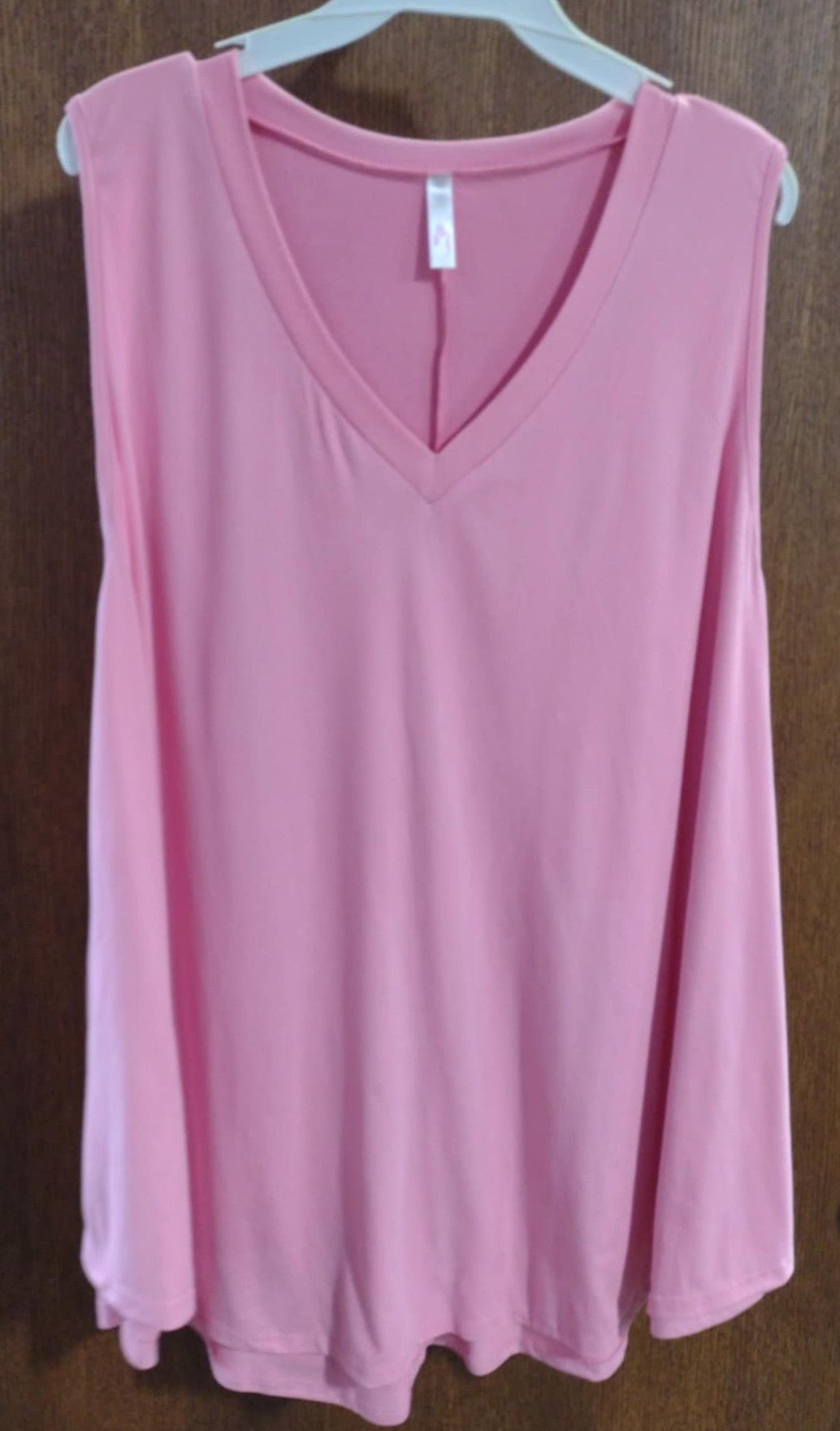 Solid Pink Tank Top Sleeveless Shirt