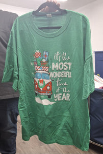 Green Its The Most Wonderful Time Of The Year Holiday Christmas Shirt Top