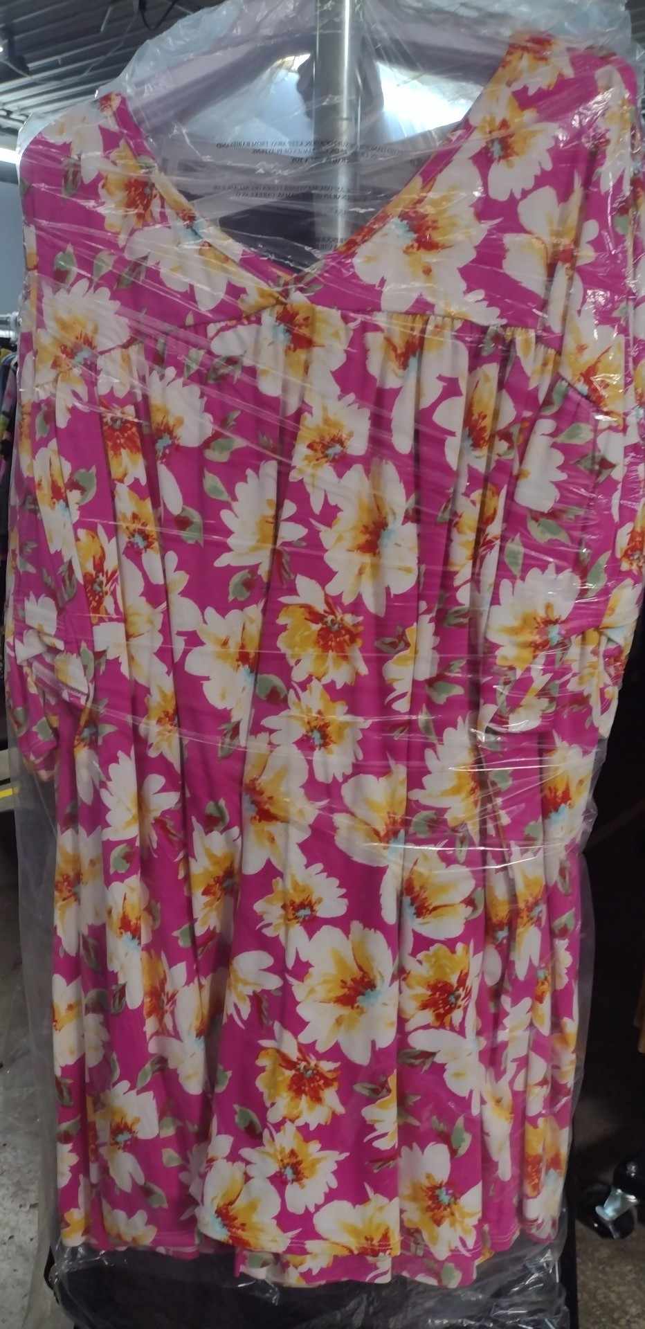 Pink Magenta Floral V Neck Hawiian Vibes Shirt Top