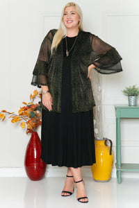 Black Gold Metallic Shimmer Cardigan