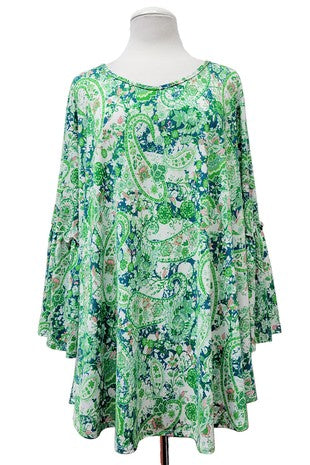 Beautiful Green Paisley Shirt Top