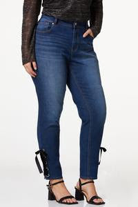 Velvet Lace Up Jeggings
