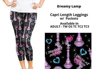 Black Dreamy Lamp Capri Capris Length w/ Pockets