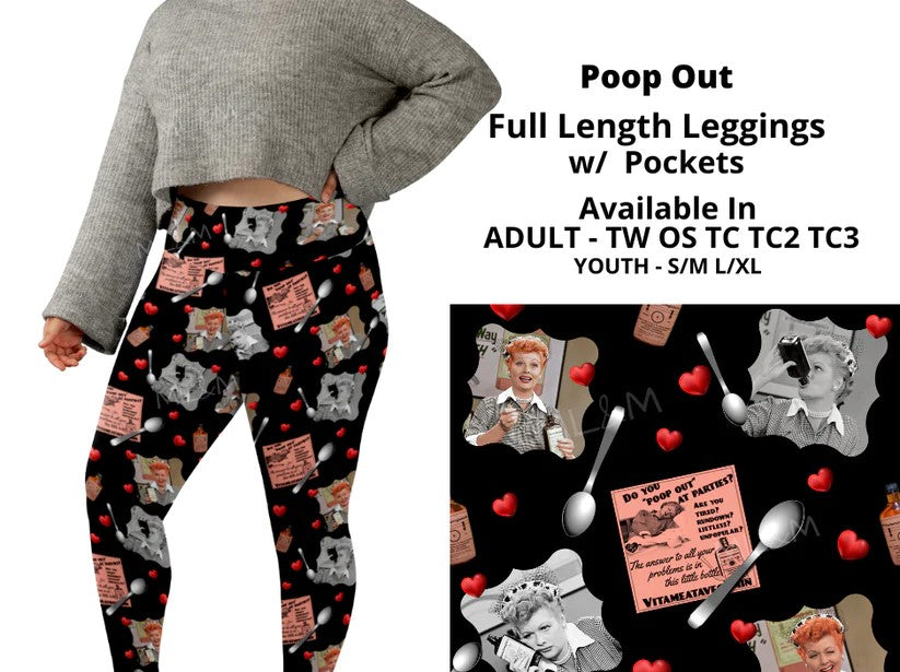 I Heart Lucy Full Length Leggings w Pockets