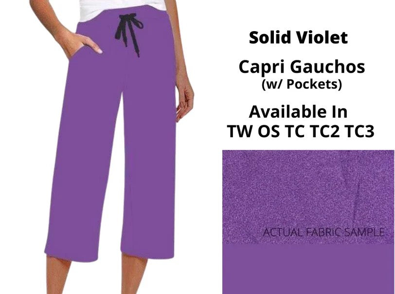 Violet Capri Capris Gaucho