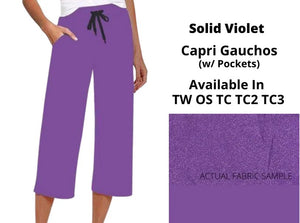 Violet Capri Capris Gaucho