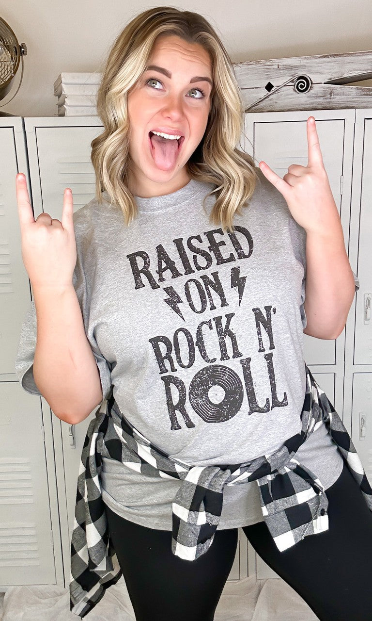 Gray Raised on Rock and Roll T-Shirt