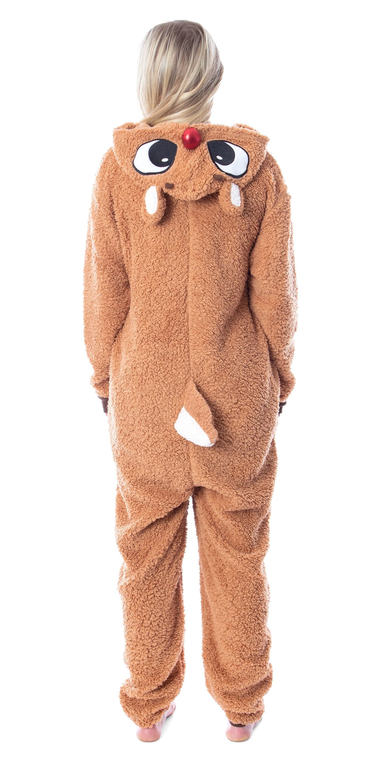 Rudolph Red Nose Reindeer Onesie Pajamas Costume