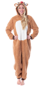 Rudolph Red Nose Reindeer Onesie Pajamas Costume