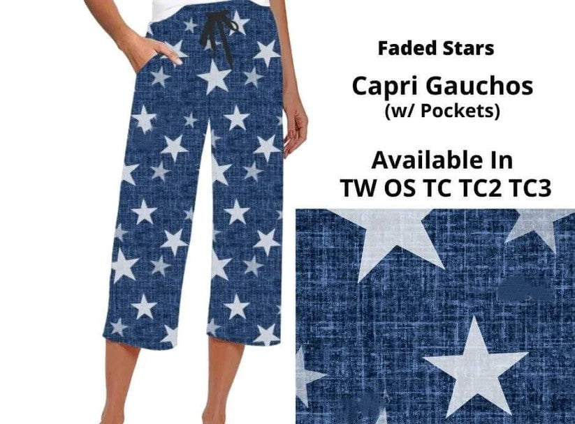 Faded Stars Capri Gauchos Wide Leg Capri – Plus Size For Us