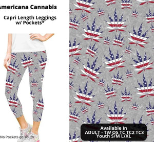 Gray Cannabis 420 USA Capris Capri
