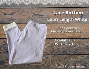 White Capri with White Lace Bottoms