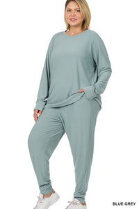 Blue Grey 2 Piece Outfit Top and Pants
