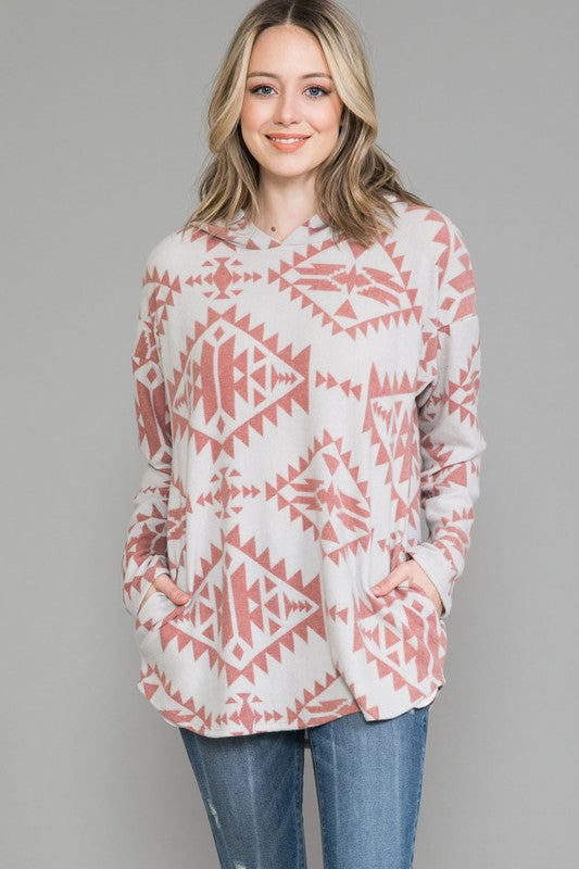 PSFU Gray Aztec Hoodie