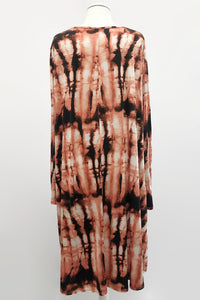 Orange Tie Dye Dress w Pockets