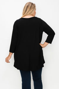 PSFU Black Chevron Print Top