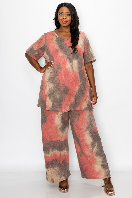 PSFU Tie Dye Outfit 2 Pieces Pants and Shirt Top
