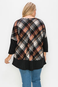 PSFU Black Plaid Top
