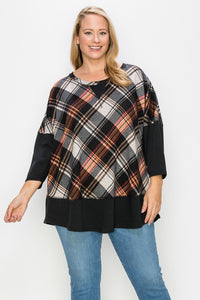PSFU Black Plaid Top