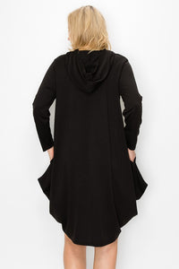 PSFU Black Hooded Dress w Pockets