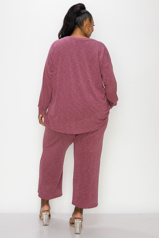 PSFU Burgundy 2Pc Outfit Pants & Shirt/Top