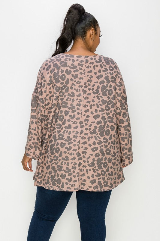 PSFU Leopard Strappy Neck Shirt Top