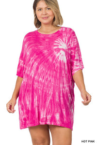Pink Tie Dye Oversized Top