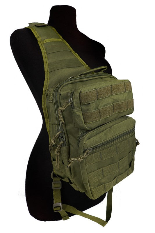 Olive Green Tactical Double Stitch Heavy Duty Shoulder Bag