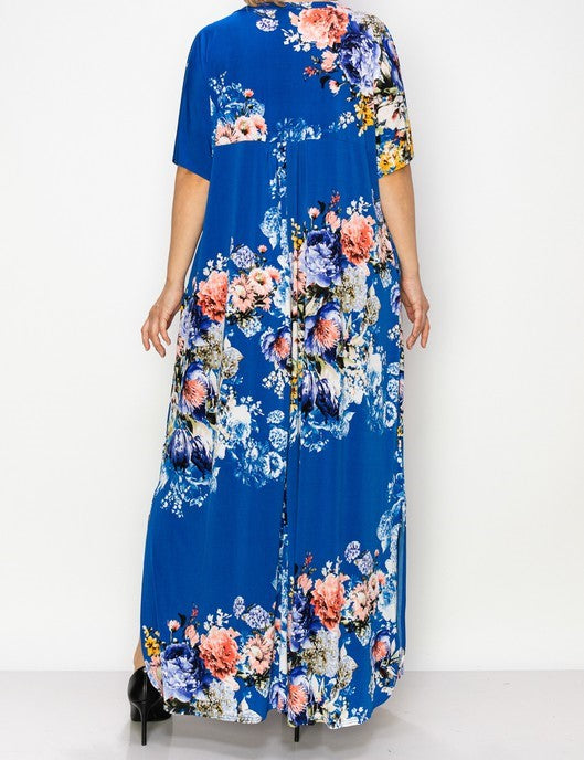 Blue Floral Maxi Dress