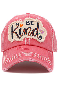 Be Kind Distressed Baseball Hat